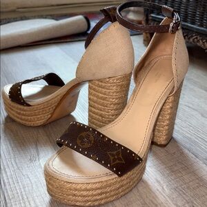 Louis Vuitton Espadrille Wedge Sandals